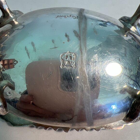 Silver Plated Salt Cellar England Mark S over M Mark Vintage - Picture 9 of 12